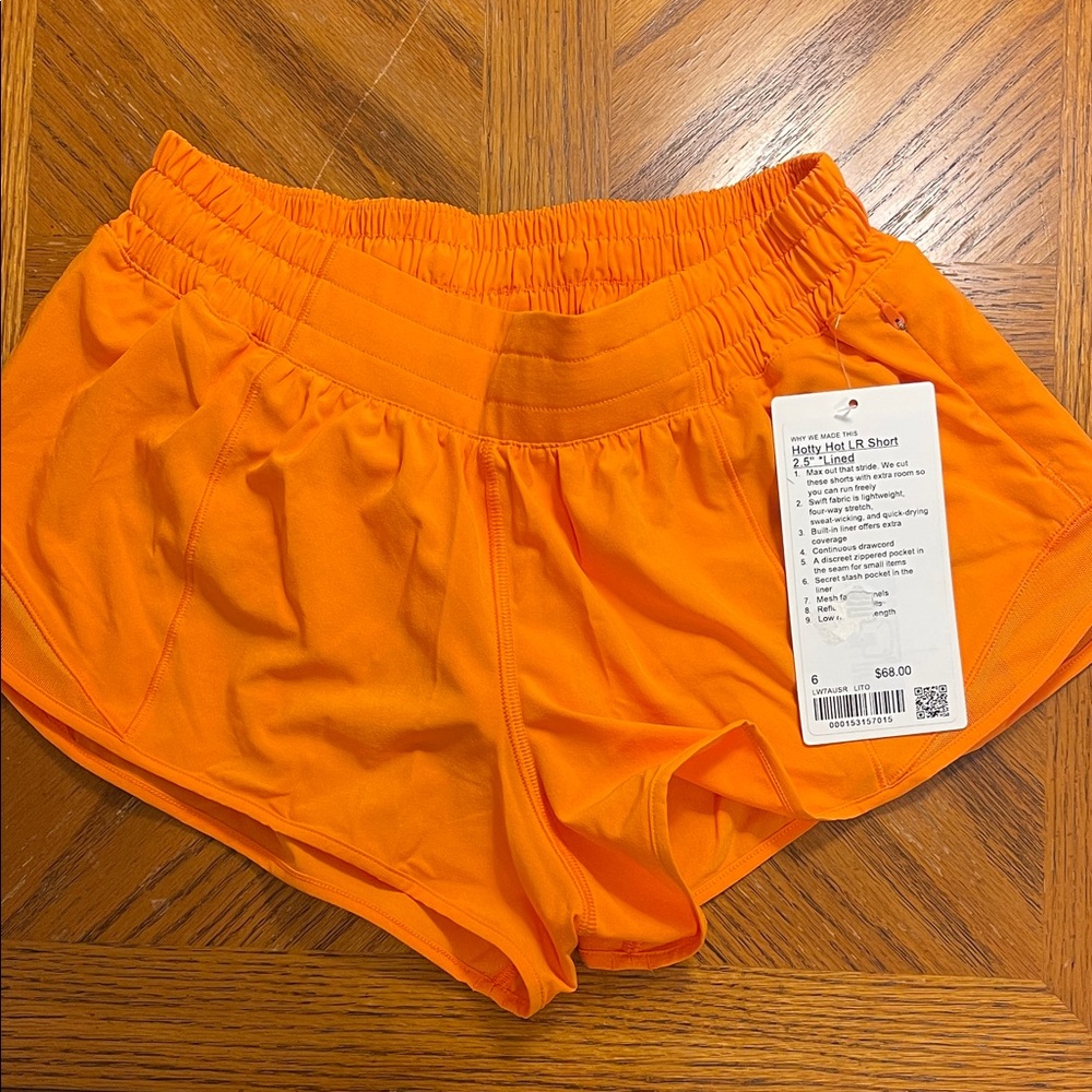 lululemon athletica Bright Orange Athletic Shorts